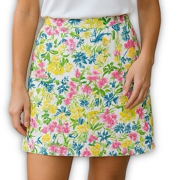 Lauren Ralph Lauren Skirt Preppy Resort Floral Print Mini Cotton Size 6 - Picture 1 of 8